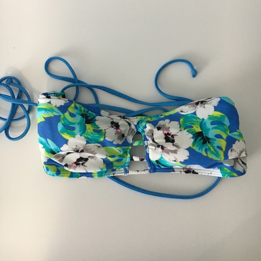 Hollister Bandeau Floral Bikini Top